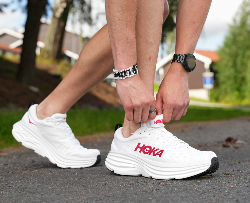 Hoka M BONDI 8 White / Vermillion