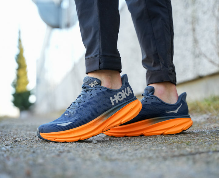 Hoka M CLIFTON 9 GTX Stormy Skies / Orange Zest