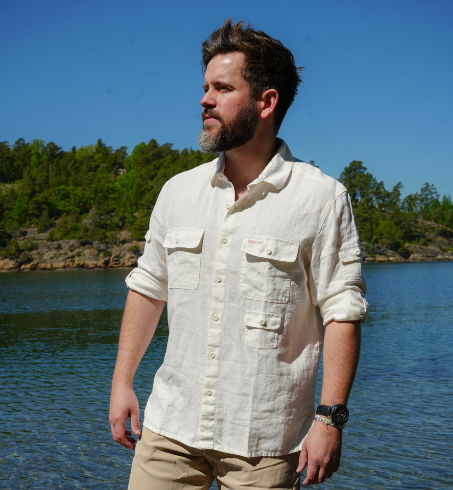 Amundsen Sports Traveller's Linen Shirt Mens White