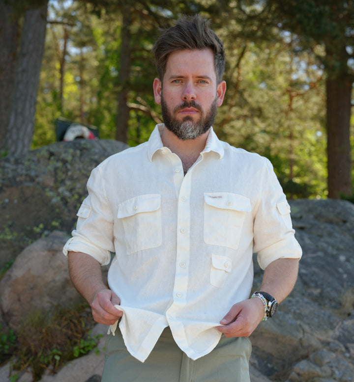 Amundsen Sports Traveller's Linen Shirt Mens White