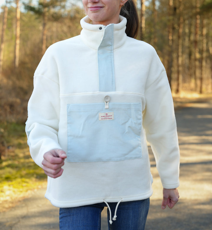 Amundsen Sports V-bond Cord Fleece Womens Natural/Blue Sky