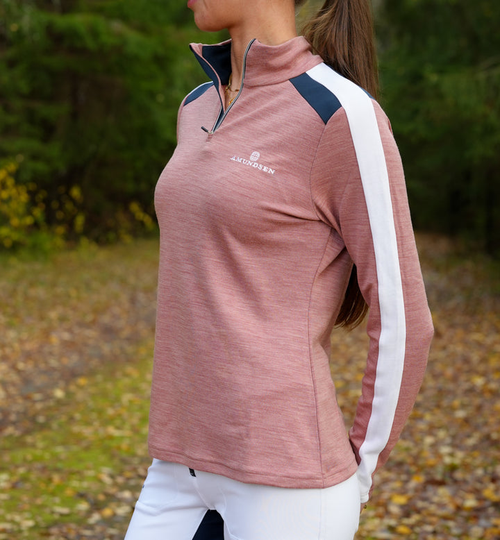 Amundsen Sports 5Mila Half Zip Womens Peony Pink/Stripe