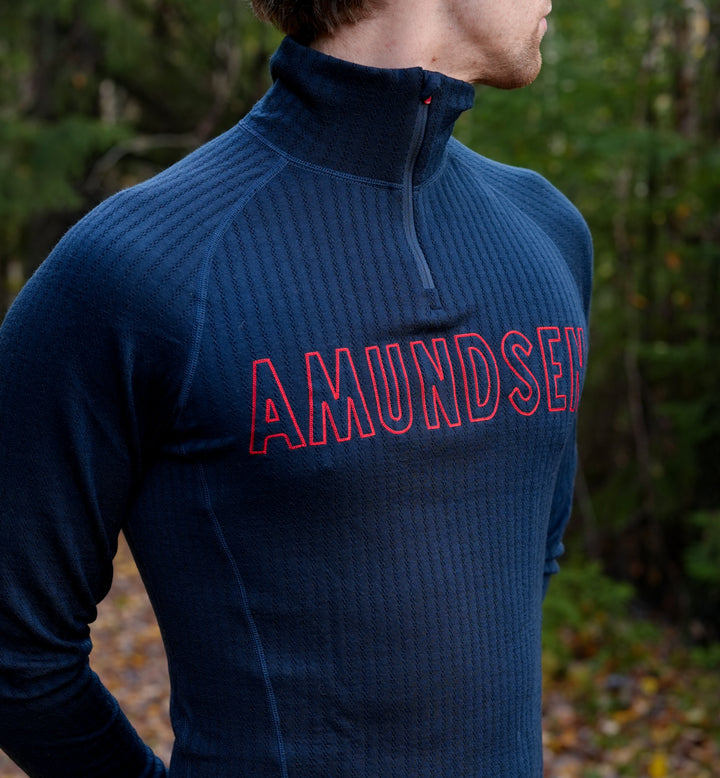 Amundsen Sports Hero's Hide Half Zip Mens Faded Navy/Logo