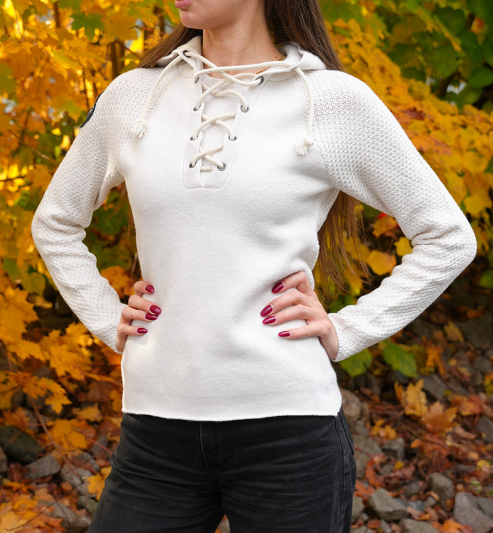 Amundsen Sports Boiled Hoodie Laced Womens Oatmeal