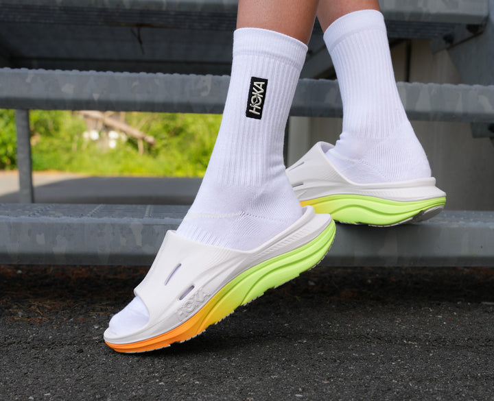 Hoka U ORA RECOVERY SLIDE 3 White / Neon Yuzu