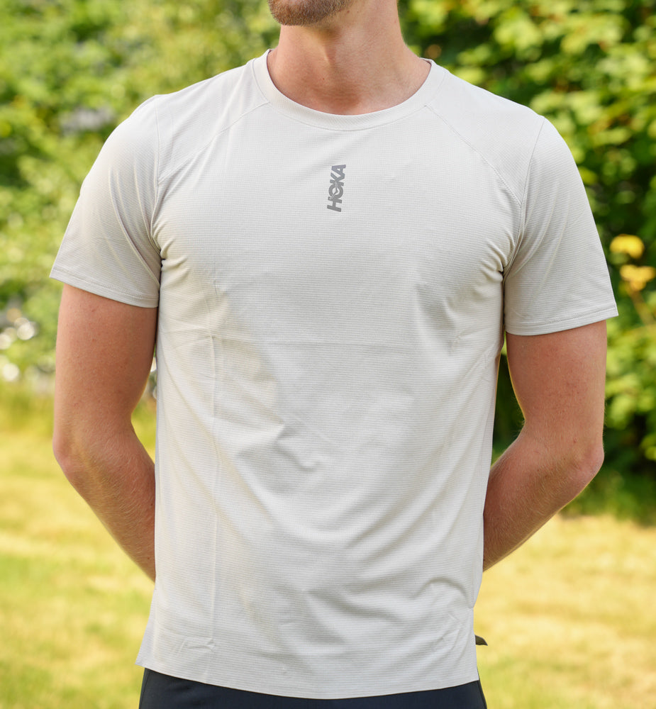 Hoka M EVERYRUN SHORT SLEEVE River Rock Grey
