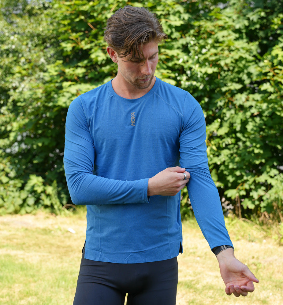 Hoka M EVERYRUN LONG SLEEVE Night Glow Blue