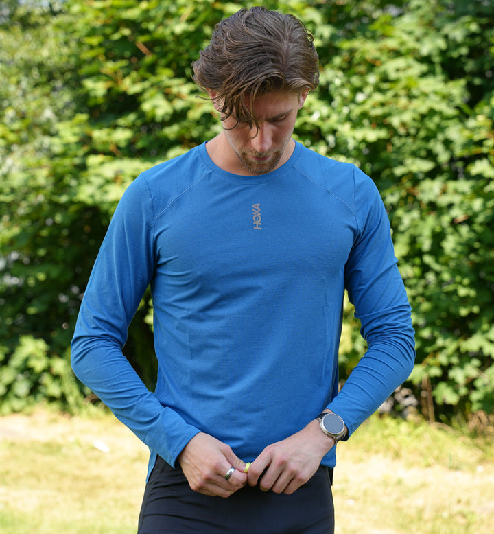 Hoka M EVERYRUN LONG SLEEVE Night Glow Blue