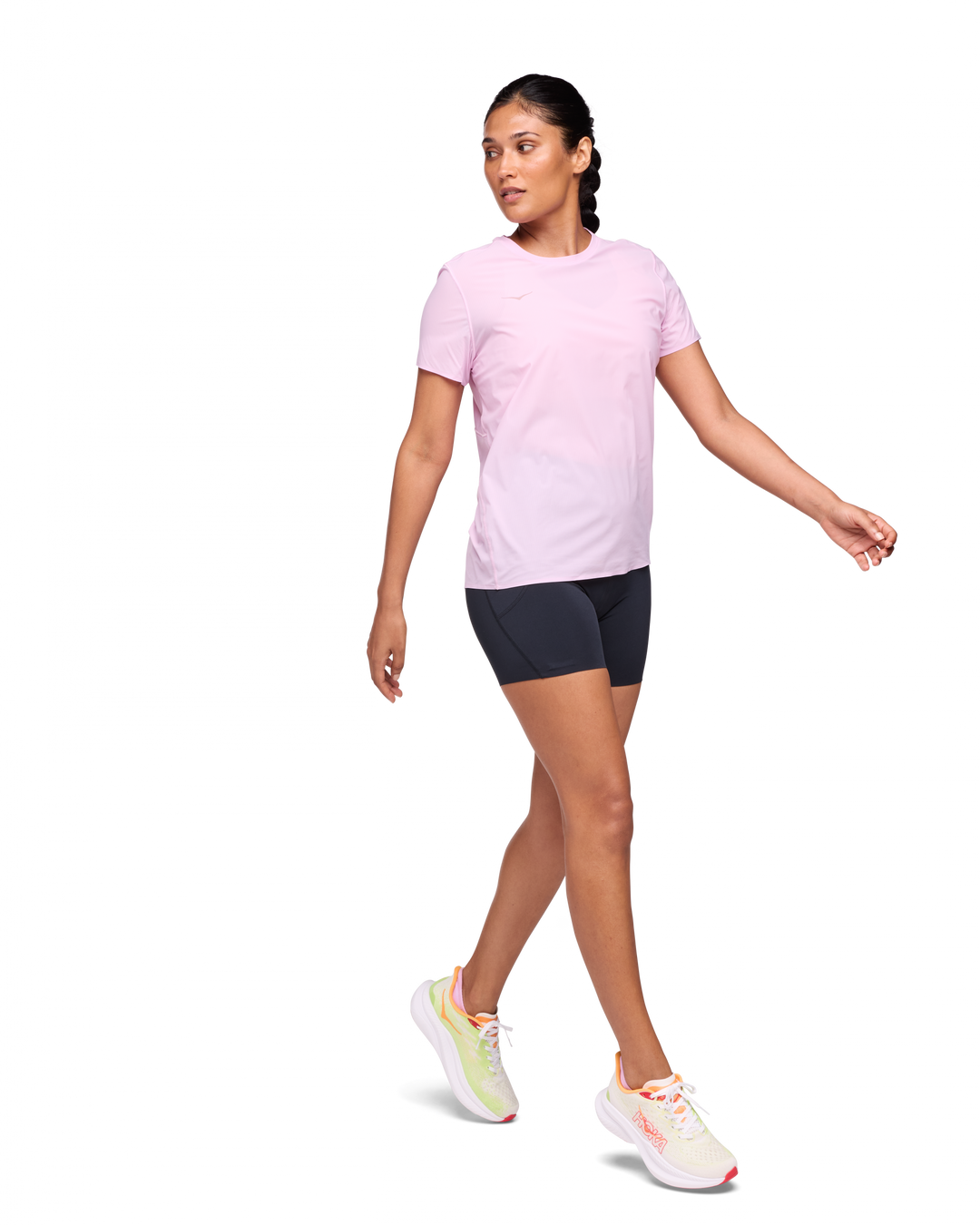 Hoka W AIROLITE RUN SHORT SLEEVE Pink Twilight