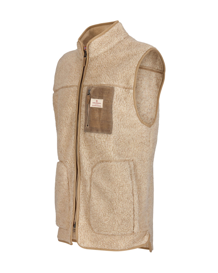 Amundsen Sports Heroes Wool Fleece Vest Mens Natural