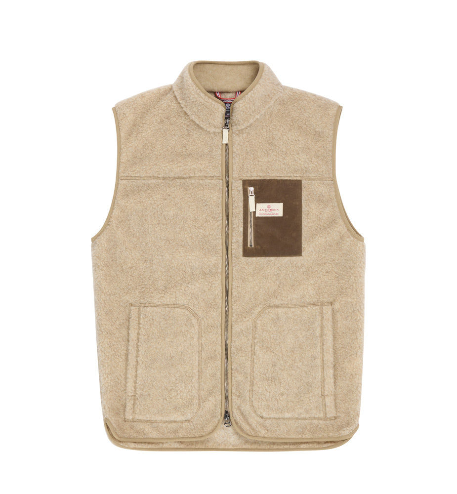 Amundsen Sports Heroes Wool Fleece Vest Mens  Natural