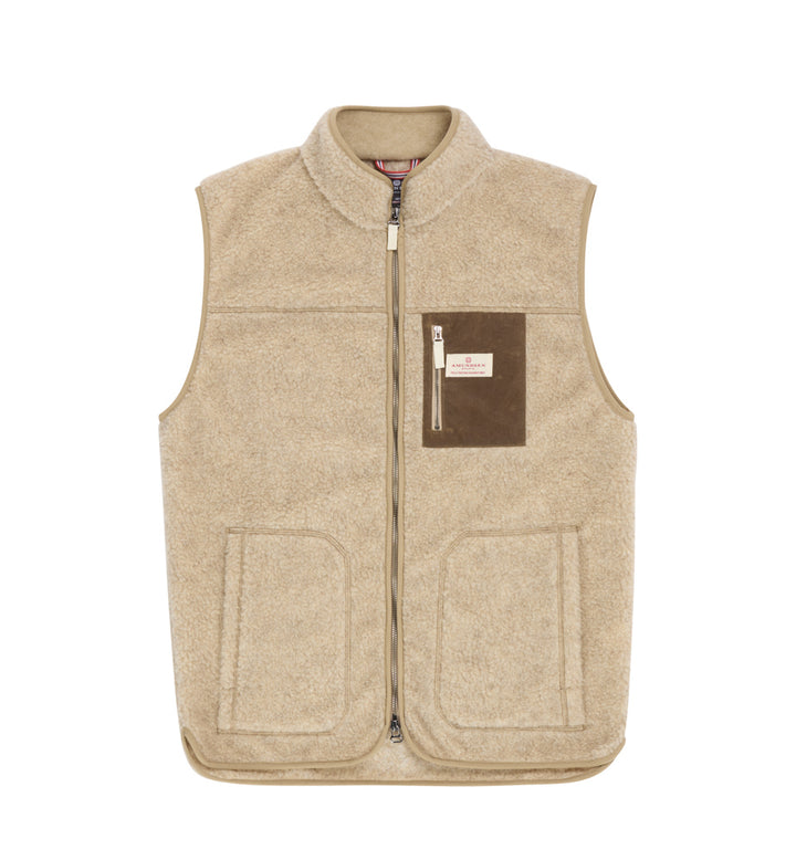 Amundsen Sports Heroes Wool Fleece Vest Mens  Natural