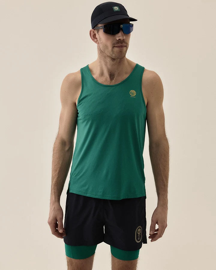YMR Track Club Nordic Runrise Men's Singlet Warm Green