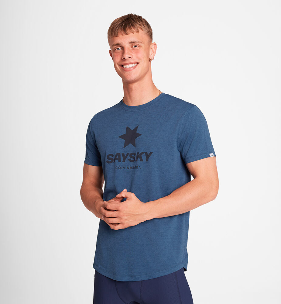 Saysky Logo Combat Pro T-shirt Blue