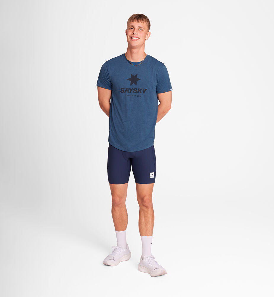 Saysky Logo Combat Pro T-shirt Blue