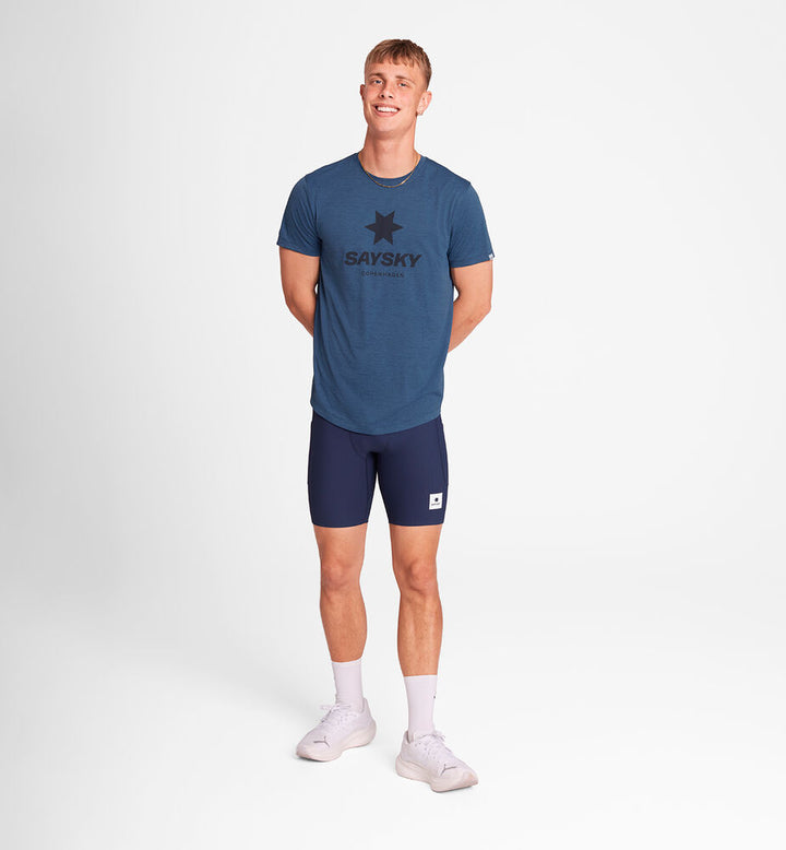 Saysky Logo Combat Pro T-shirt Blue