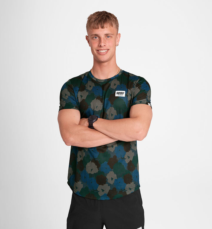 Saysky Flower Combat T-Shirt Blue Aop