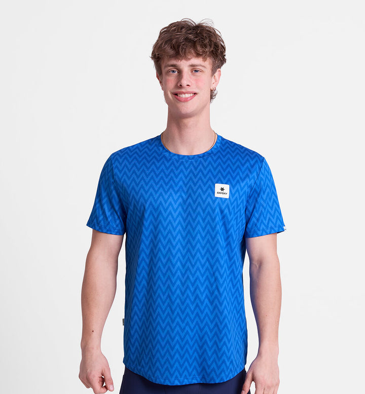 Saysky Zig Zag Combat T-Shirt Blue Zigzag