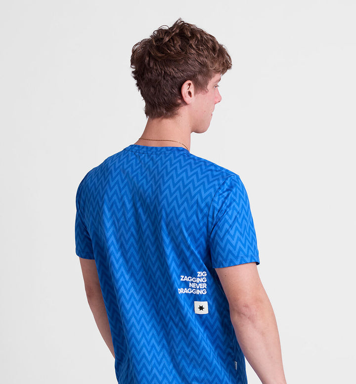 Saysky Zig Zag Combat T-Shirt Blue Zigzag