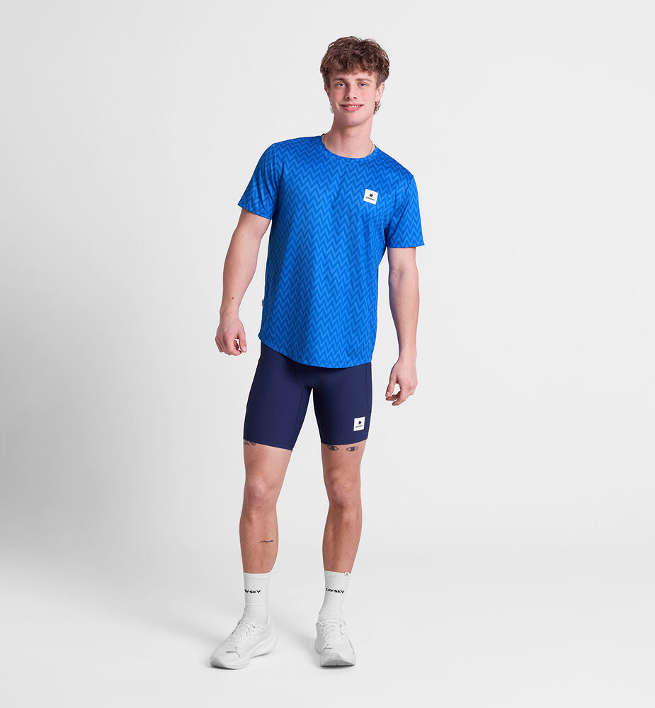Saysky Zig Zag Combat T-Shirt Blue Zigzag