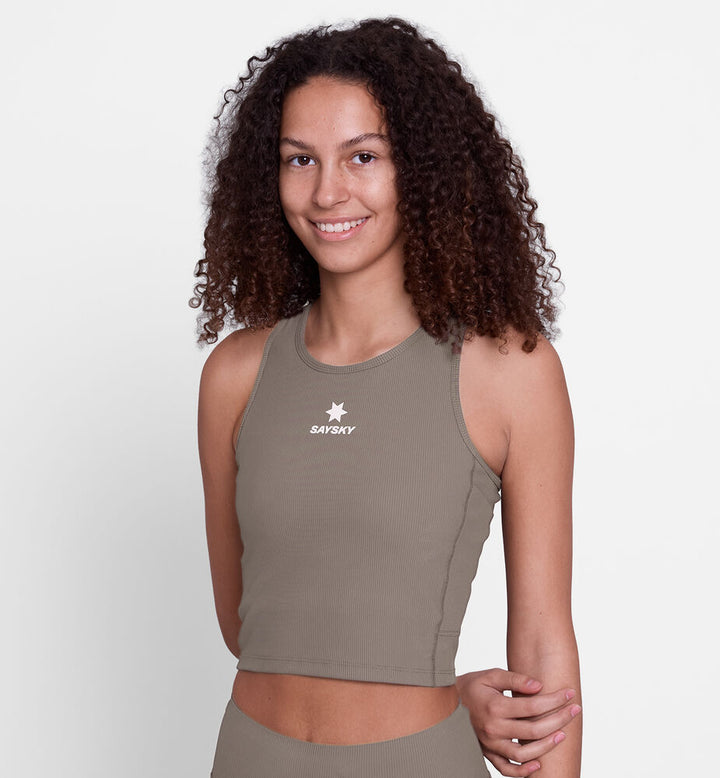 Saysky W Combat Rib Crop Top Taupe