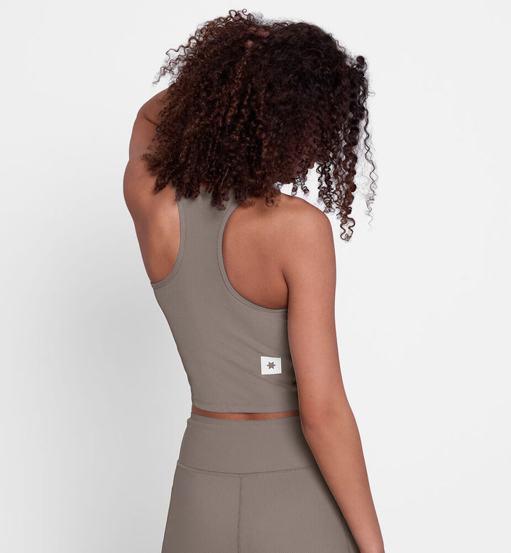 Saysky W Combat Rib Crop Top Taupe