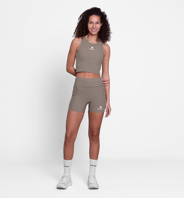 Saysky W Combat Rib Crop Top Taupe