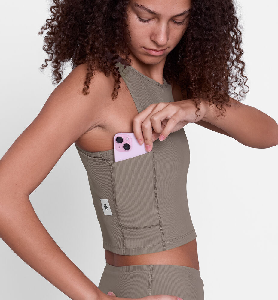Saysky W Combat Rib Crop Top Taupe