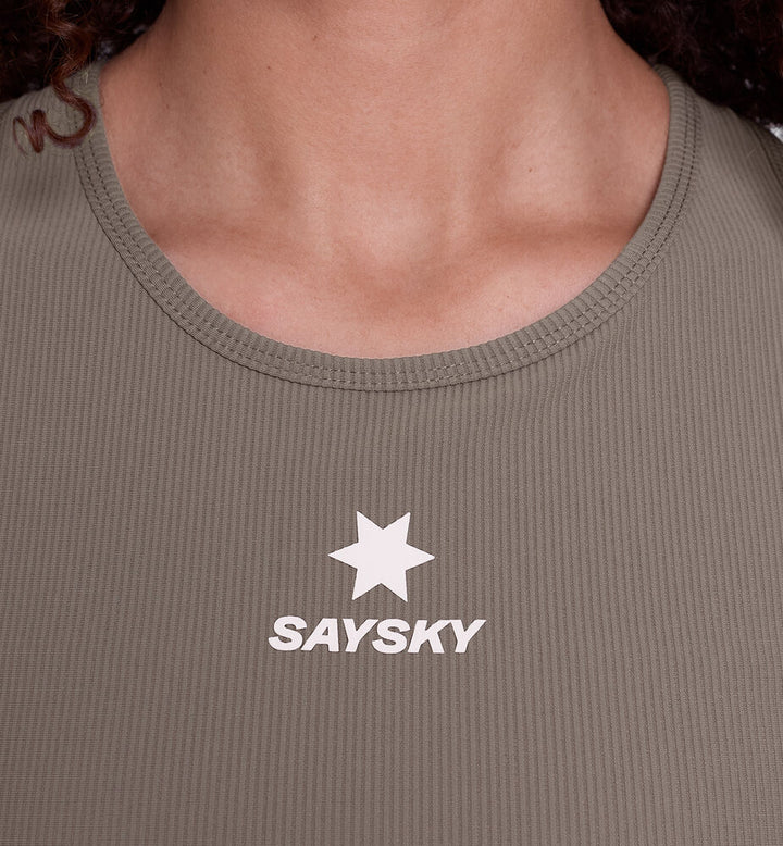 Saysky W Combat Rib Crop Top Taupe