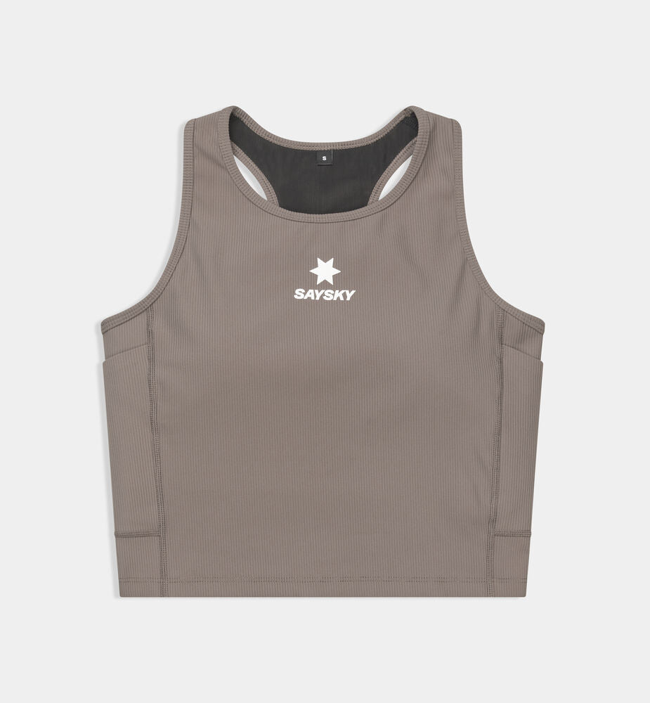 Saysky W Combat Rib Crop Top Taupe