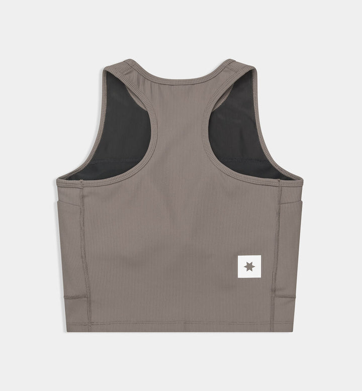 Saysky W Combat Rib Crop Top Taupe