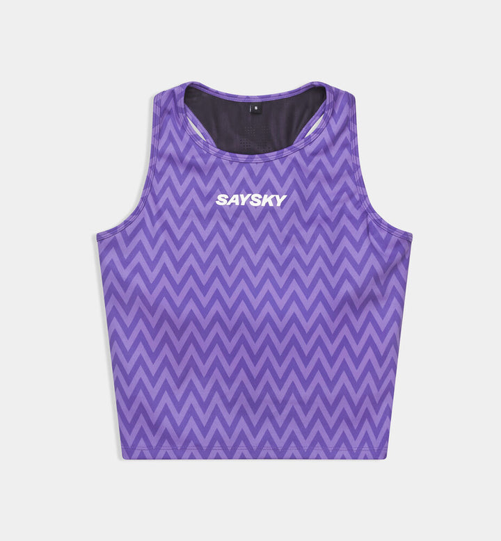Saysky W Zig Zag Combat Crop Top Purple Zigzag
