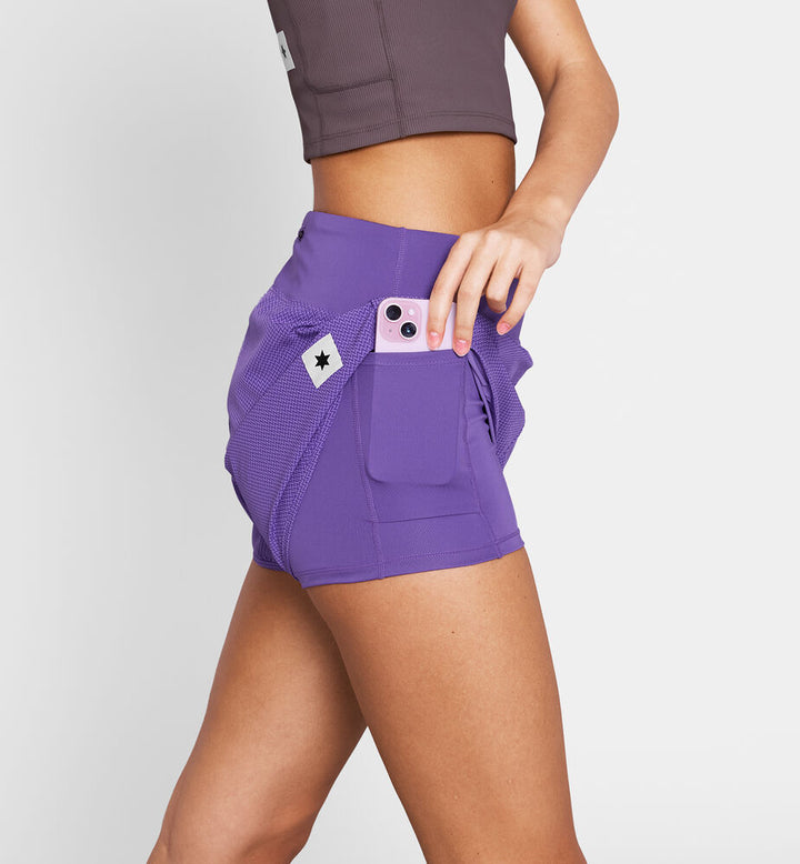 Saysky W Zig Zag Pace Shorts 3" Purple Zigzag