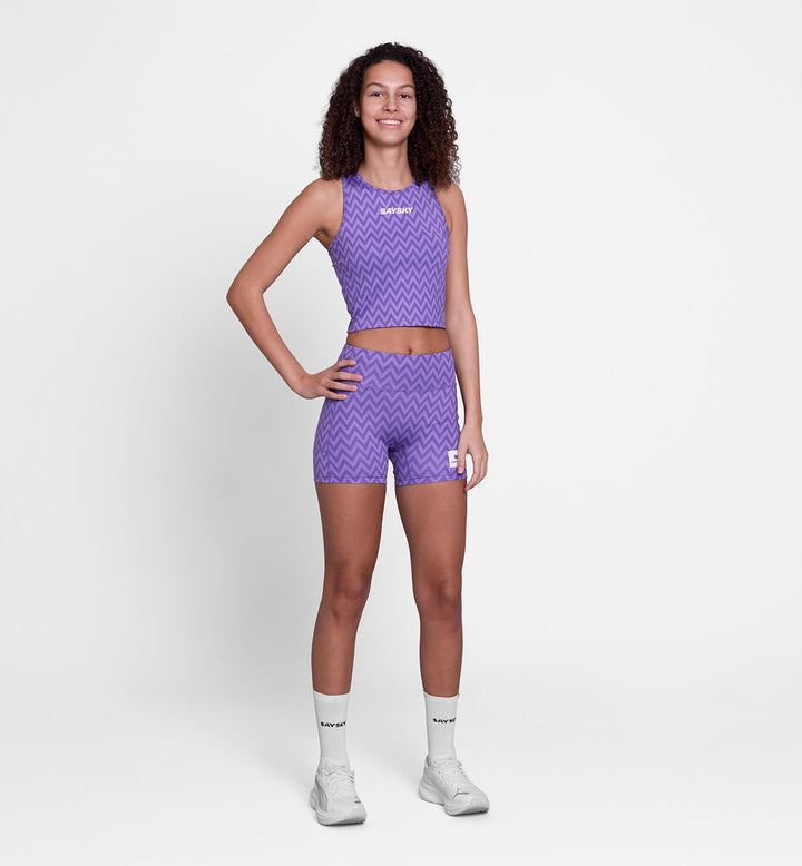 Saysky W Zig Zag Combat+ Short Tights 4" Purple Zigzag