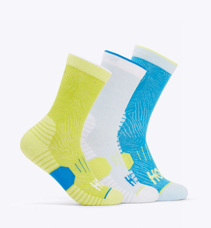 Hoka U CREW RUN SOCK 3-PACK Diva Blue / Ice Water / Evenin