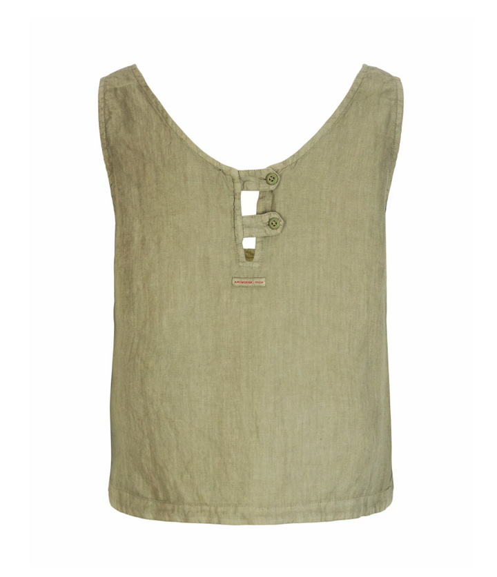 Amundsen Sports Safari Linen Top Womens Olive Ash