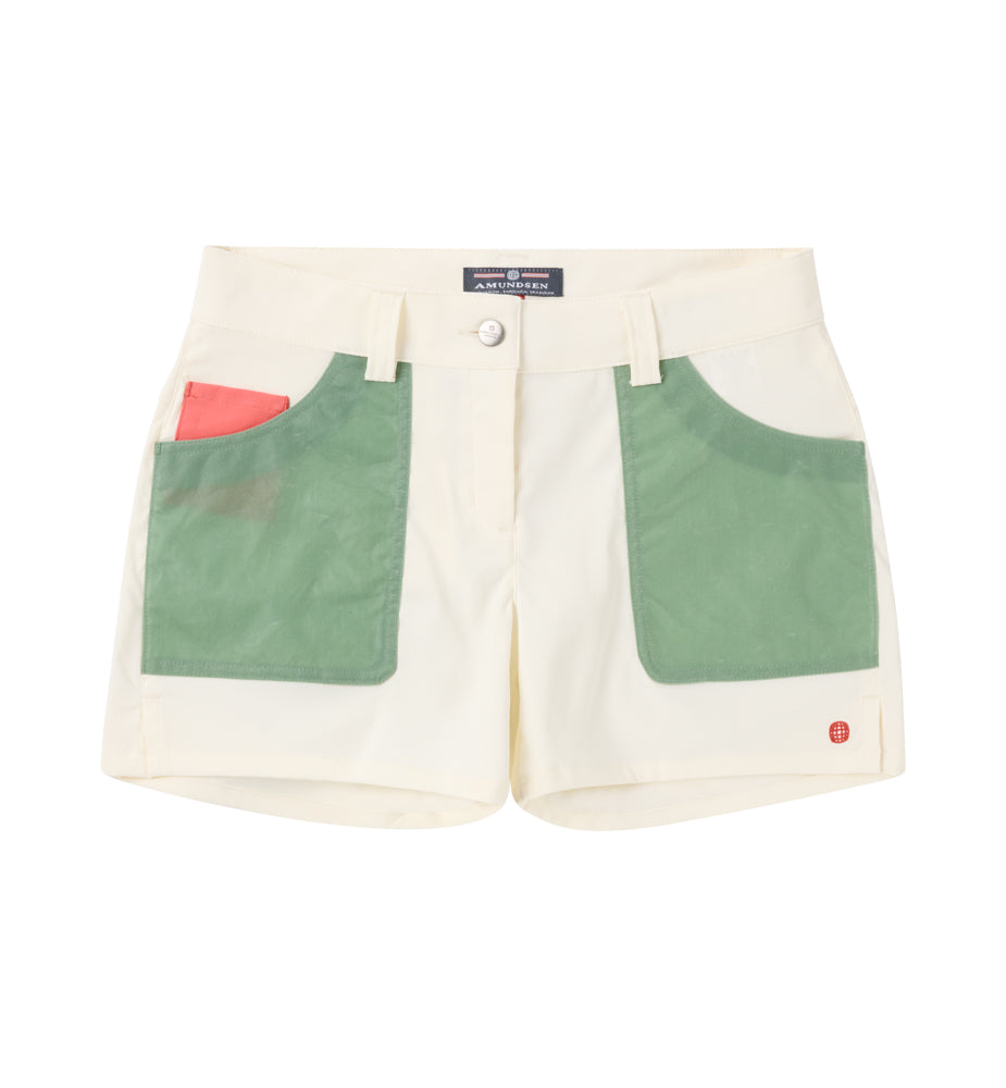 Amundsen Sports 5Incher Field Shorts Womens Offwhite/Willow Green