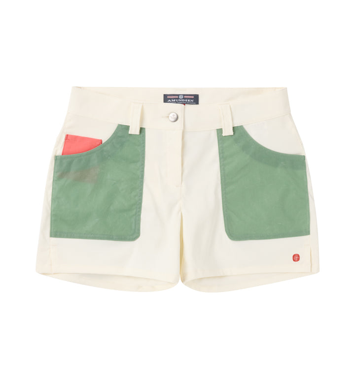 Amundsen Sports 5Incher Field Shorts Womens Offwhite/Willow Green