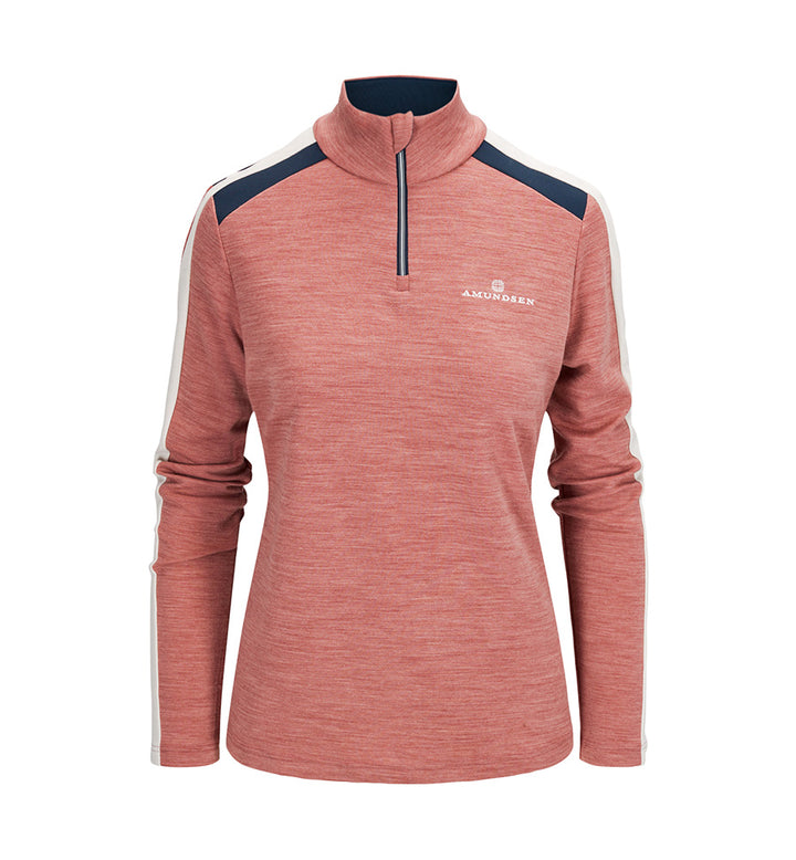 Amundsen Sports 5Mila Half Zip Womens Peony Pink/Stripe