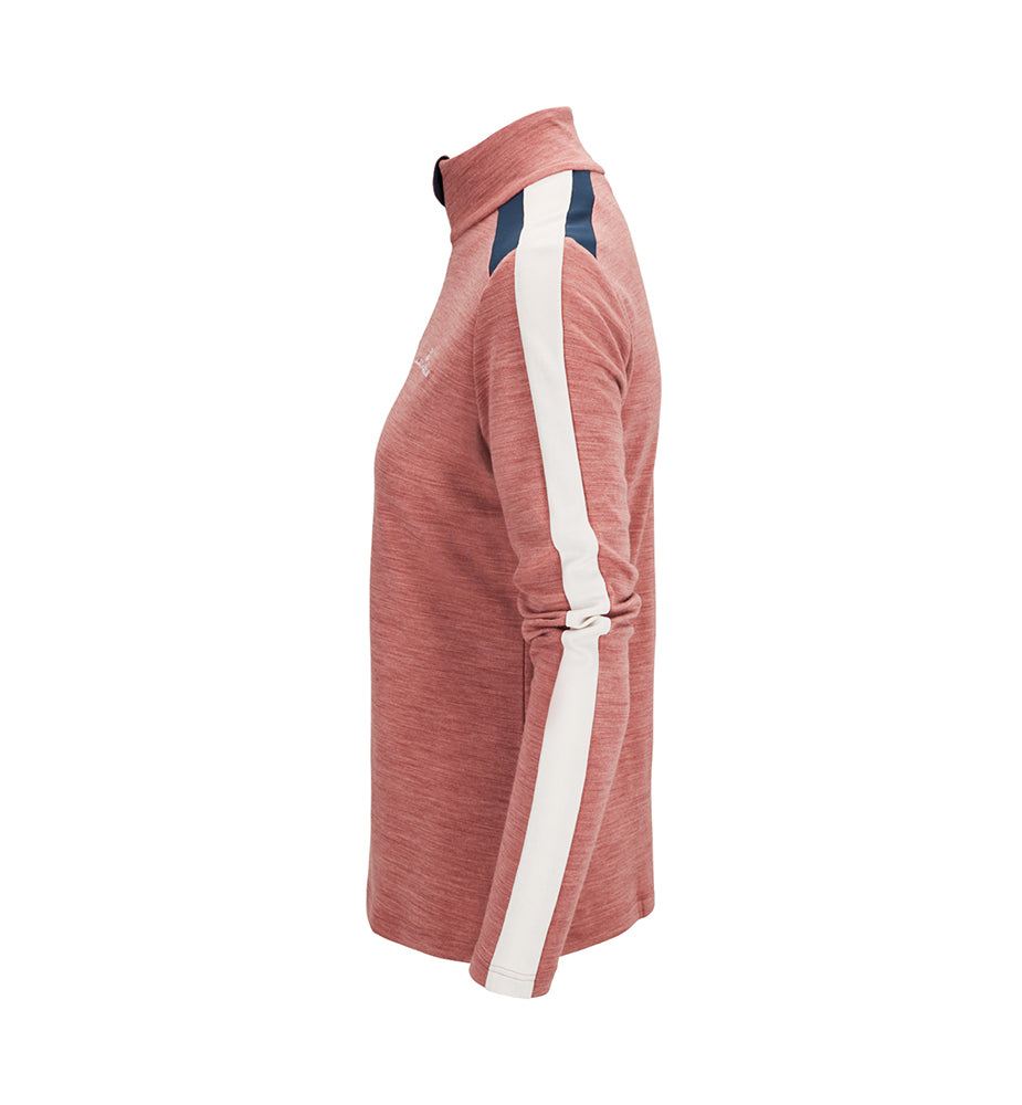 Amundsen Sports 5Mila Half Zip Womens Peony Pink/Stripe