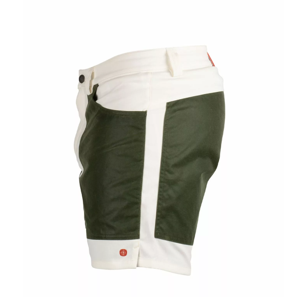 Amundsen Sports 7Incher Field Shorts Mens Offwhite/Green