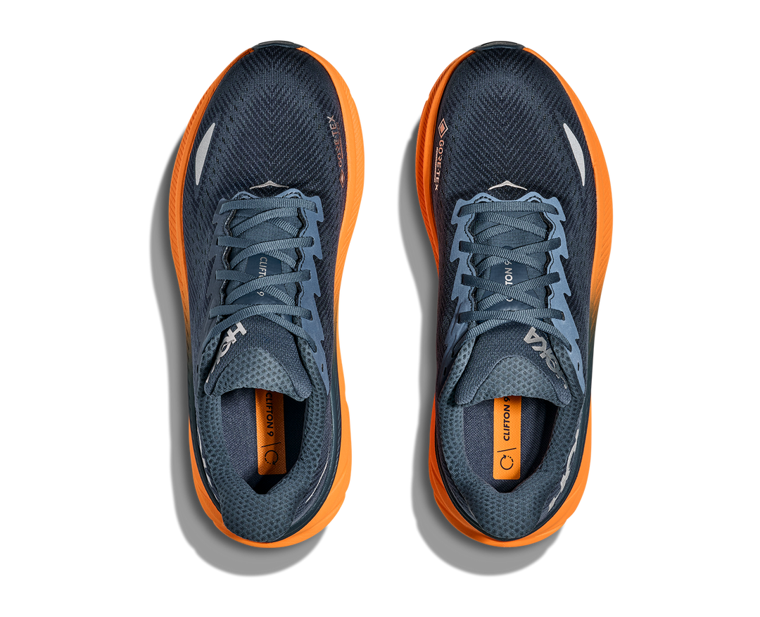 Hoka M CLIFTON 9 GTX Stormy Skies / Orange Zest