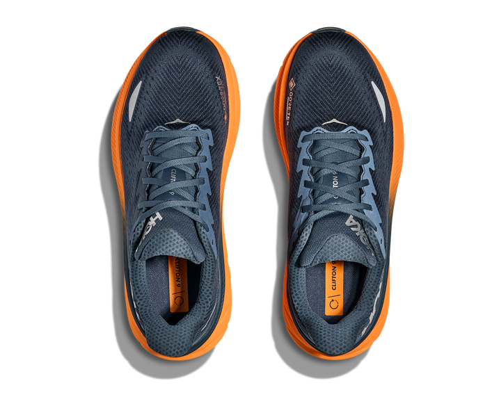 Hoka M CLIFTON 9 GTX Stormy Skies / Orange Zest