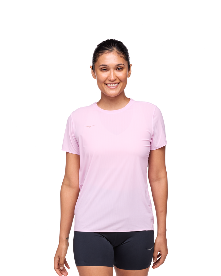 Hoka W AIROLITE RUN SHORT SLEEVE Pink Twilight