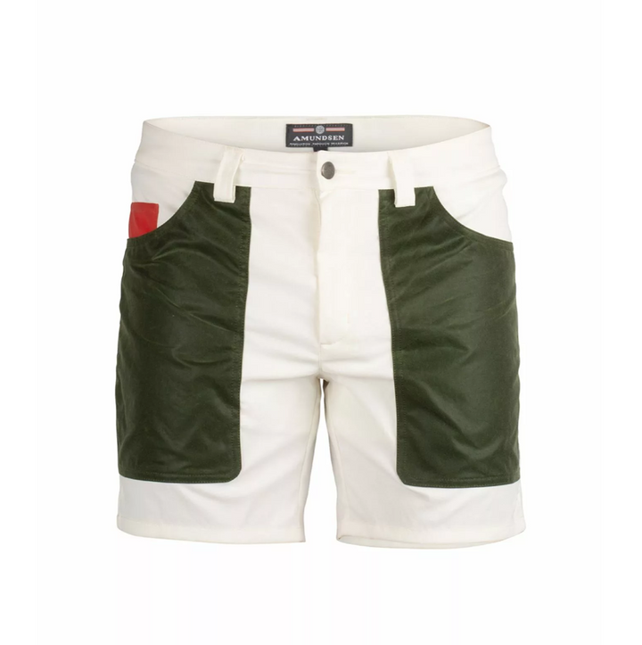 Amundsen Sports 7Incher Field Shorts Mens Offwhite/Green