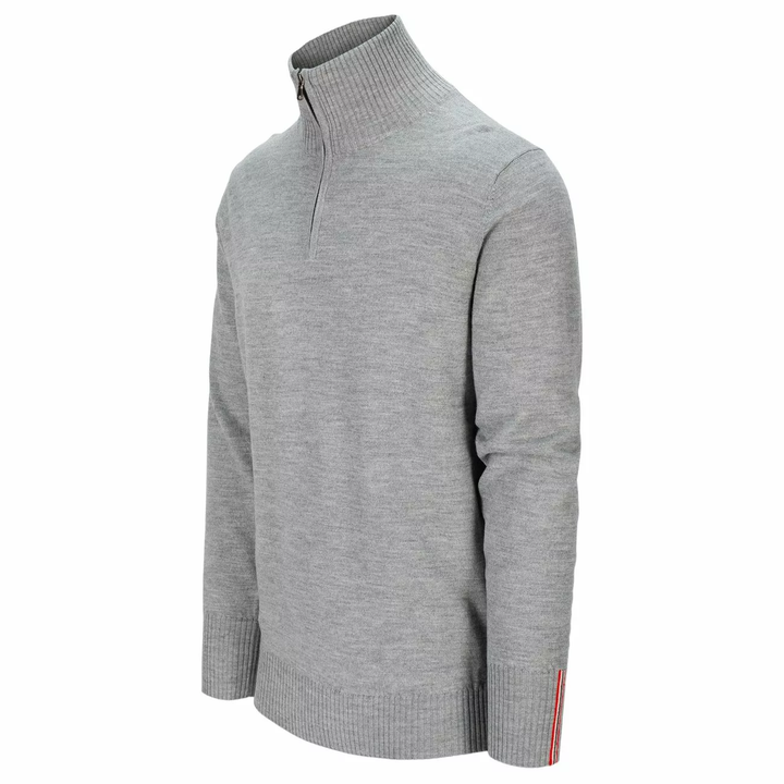 Amundsen Sports Peak Half Zip Mens Light Grey