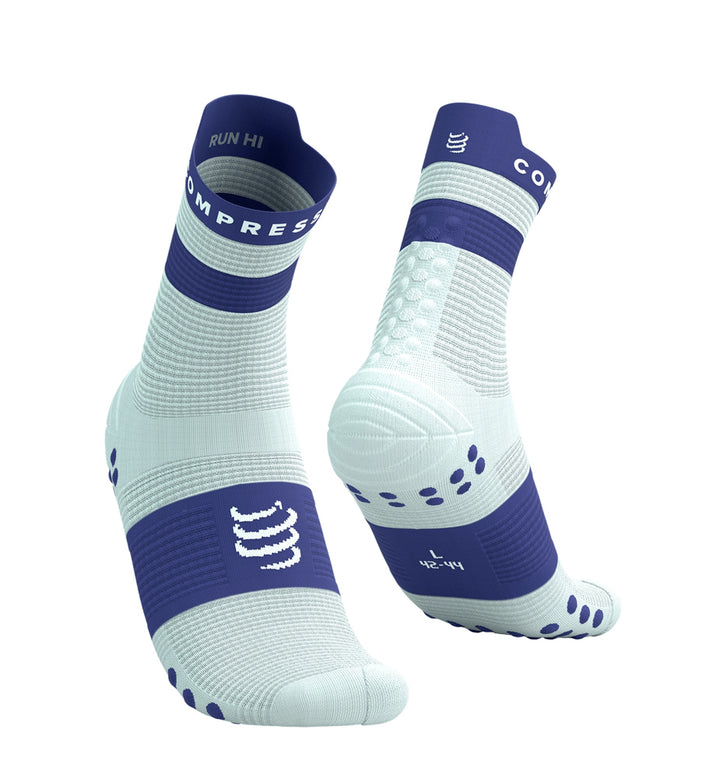Compressport Pro Racing Socks V4.0 Run High Star White/Orient Blue