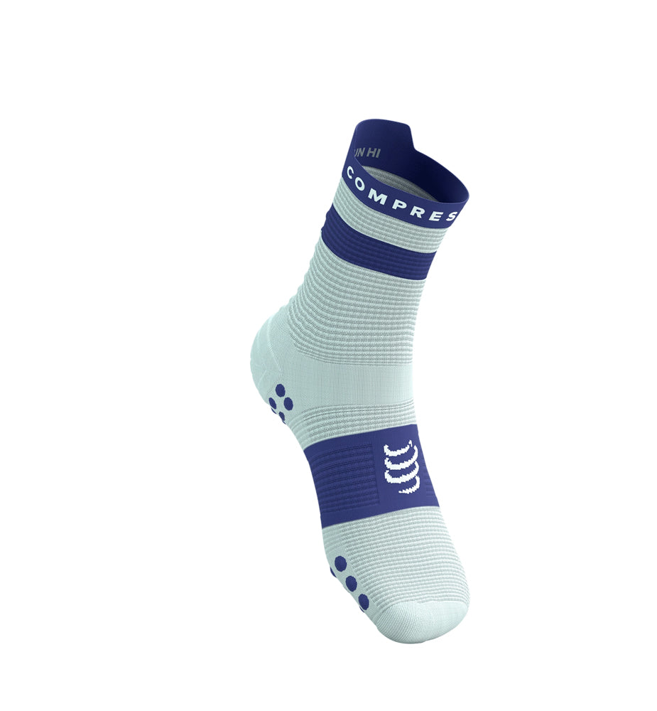 Compressport Pro Racing Socks V4.0 Run High Star White/Orient Blue