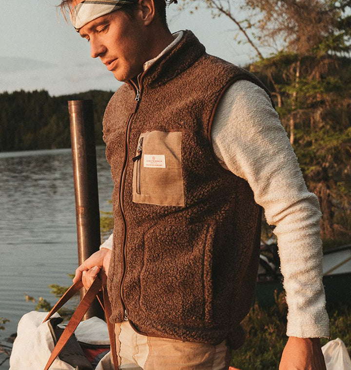 Amundsen Sports Heroes Wool Fleece Vest Mens  Cowboy