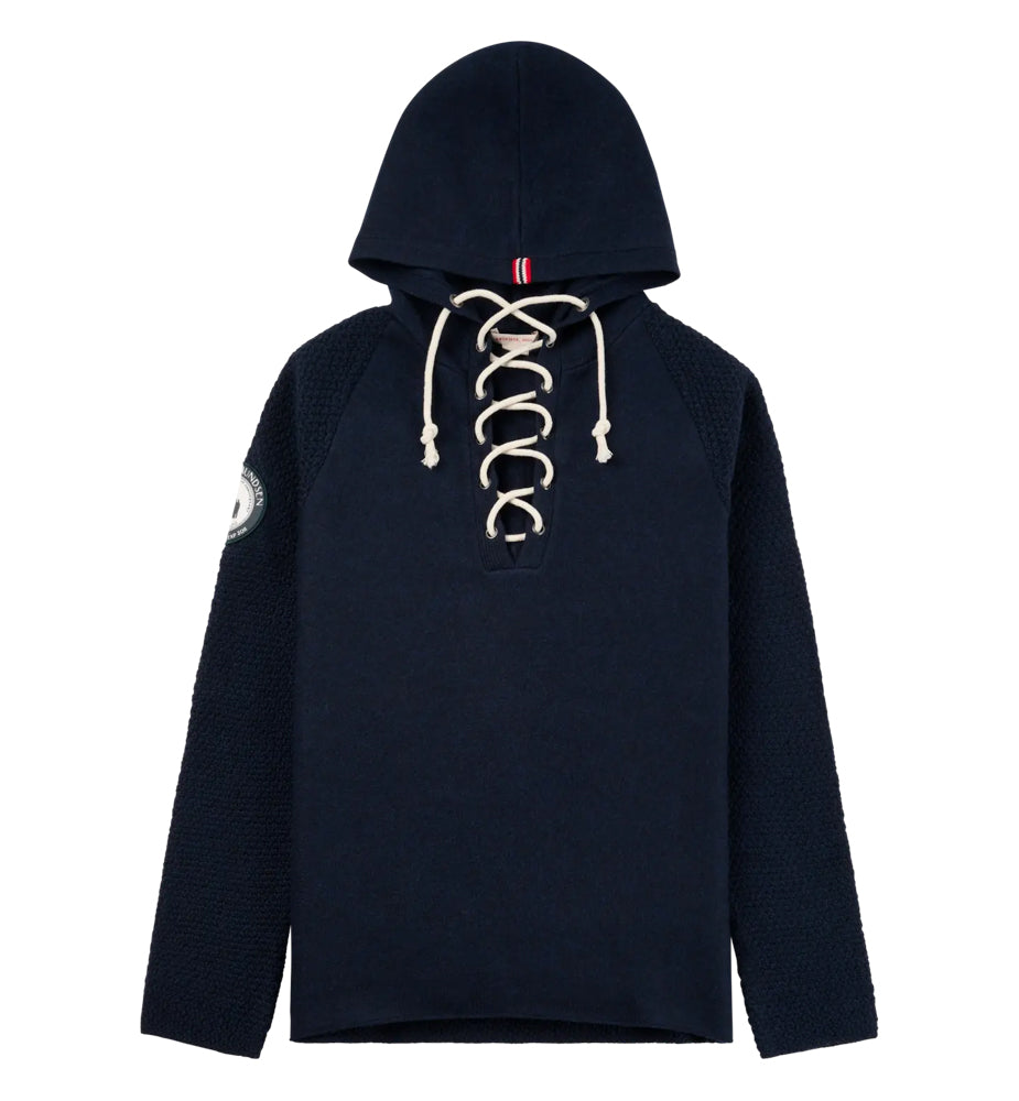 Amundsen Sports Boiled Hoodie Laced Mens Faded Navy